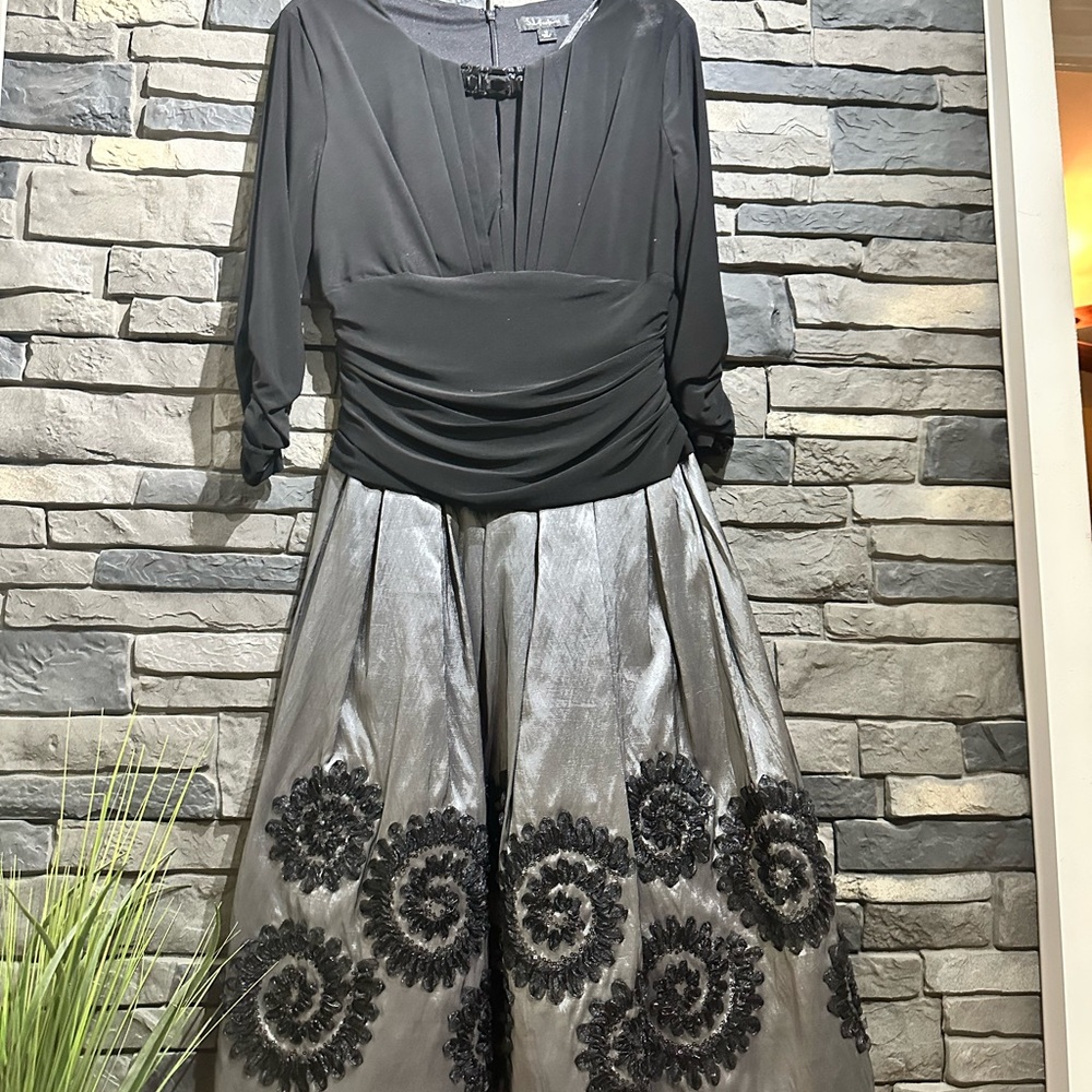 SL Fashions Black and Silver Dress - Picture 2 of 6